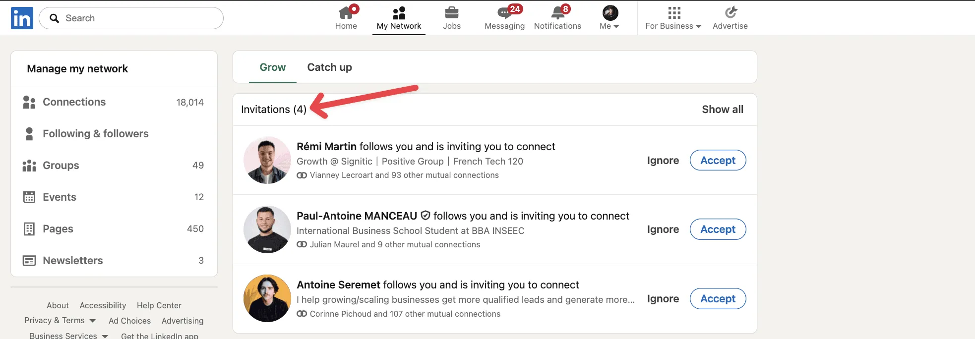 How to automatically accept LinkedIn connection requests