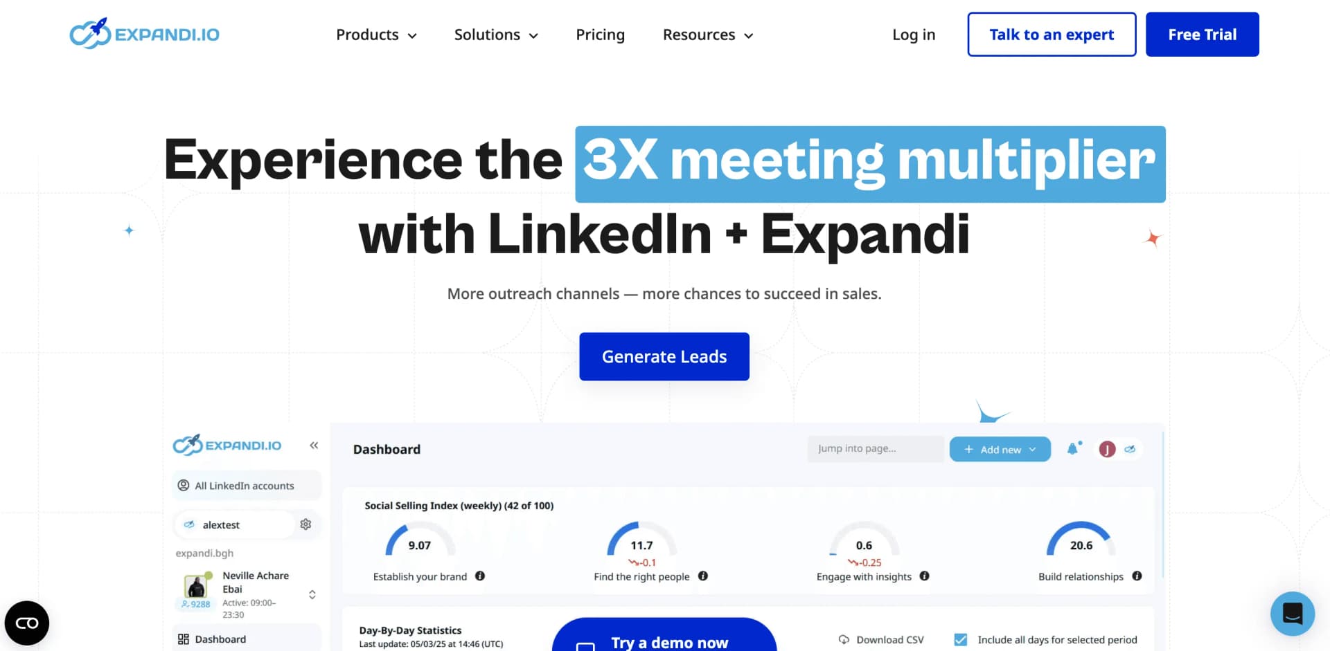 Expandi safety settings and campaign dashboard